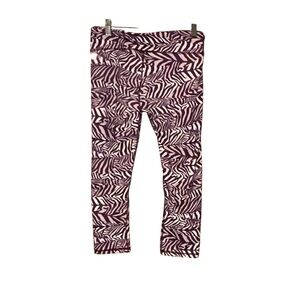 Fabletics Zebra Printed‎ PowerHold Crop Leggings Purple  Women’s Small Workout